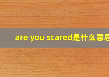 are you scared是什么意思